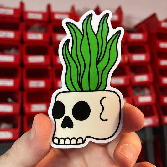 Snake plant skull sticker - Sticker - Pretty Bad Co.